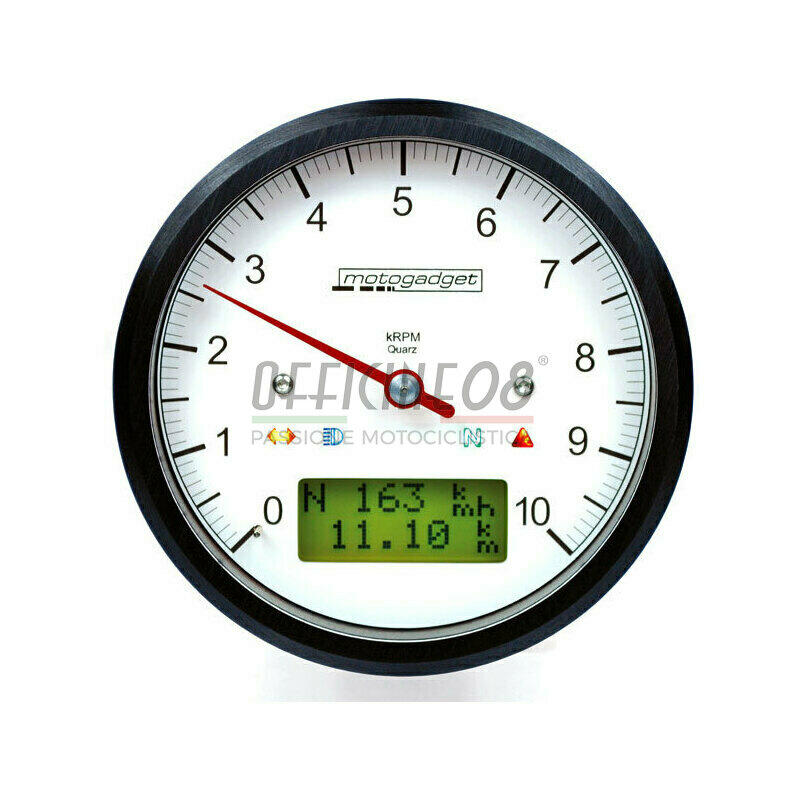 Electronic multifunction gauge Motogadget ChronoClassic Tacho 10K white ring black