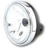 Halogen headlight 7'' Lucas clear lens black polish rim chrome