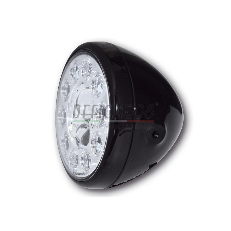Full led headlight 7'' Highsider Reno Type1 black polish