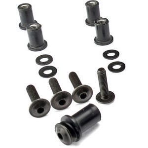Dado elastico carenature M5x16mm kit 5pz acciaio nero