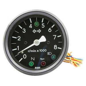 Electronic tachometer MMB Old Style 8K 1:1 control lights body black dial black