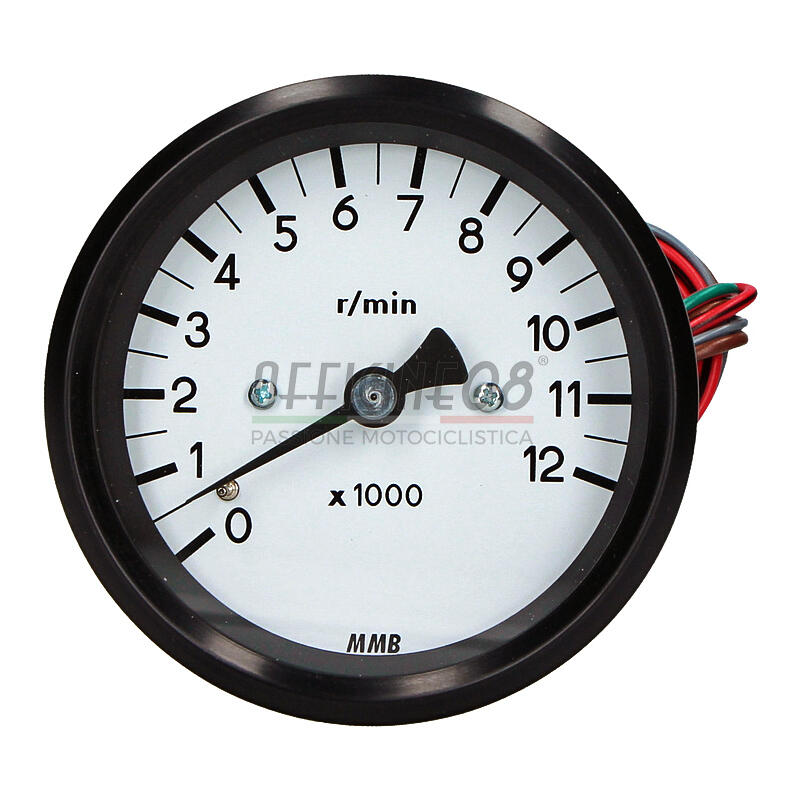Electronic tachometer MMB Old Style 12K body black dial white