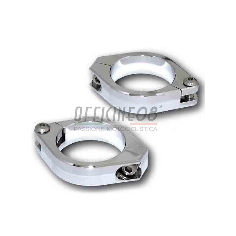 Fork tube clamps Highsider 38-41mm chrome pair