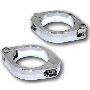 Fork tube clamps Highsider 42-43mm chrome pair