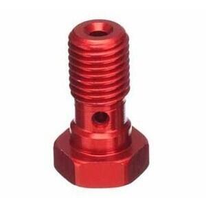 Bullone forato M10x1.25 singolo testa piatta alluminio rosso