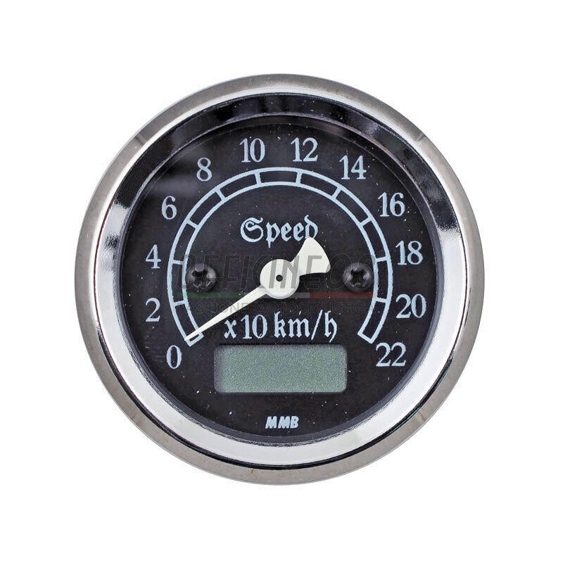 Electronic speedometer MMB Retro mini body chrome dial black