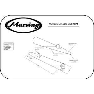 Exhaust muffler Honda CX 500 C Marving Marvi chrome pair - Pictures 2