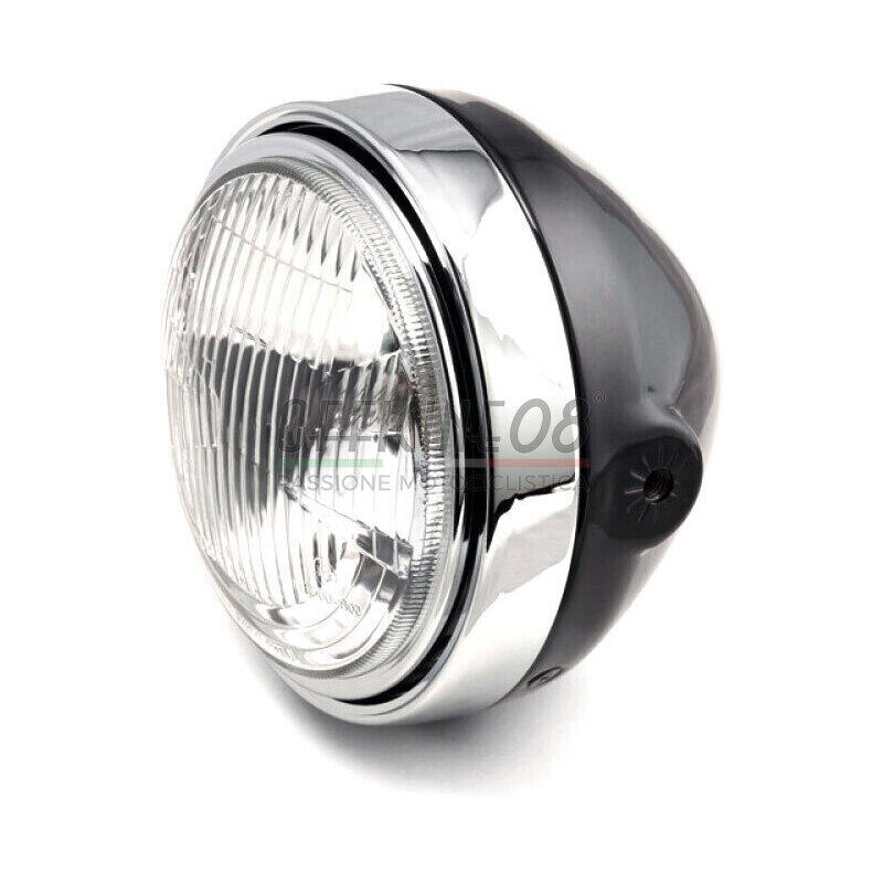 Halogen headlight 5.3/4'' LSL Scrambler black rim chrome