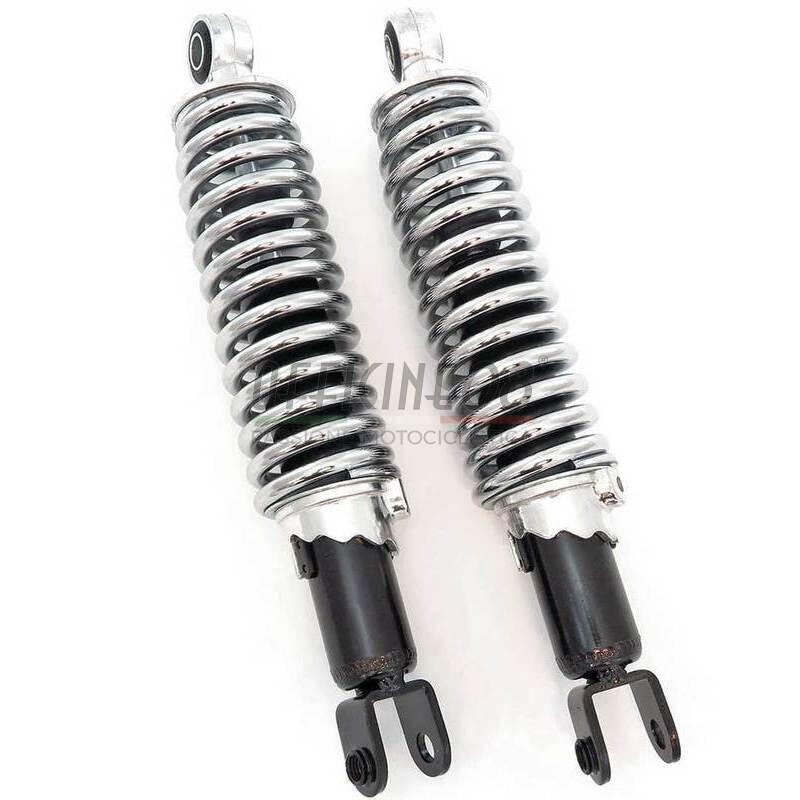 Twin rear dampers Emgo Classic 300mm body black spring chrome