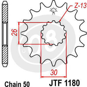 Pignone trasmissione JT Sprockets JTF1180 silenziato - Foto 2