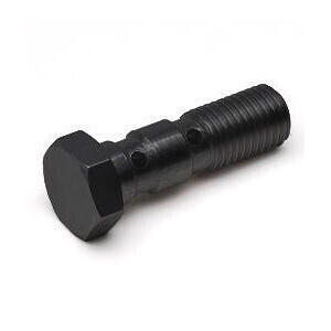 Bullone forato M10x1.25 doppio testa piatta acciaio nero