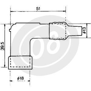 Cappuccio candela NGK LD05F-R 90° 12mm rosso - Foto 3