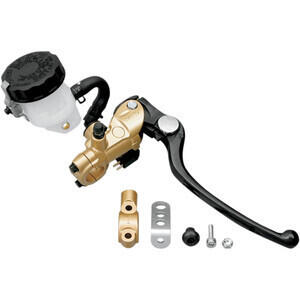 Front brake master cylinder 22mm Nissin 19mm radial gold lever black