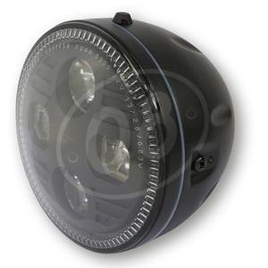 Full led headlight 5.3/4'' Highsider Cafe Racer black matt - Pictures 2