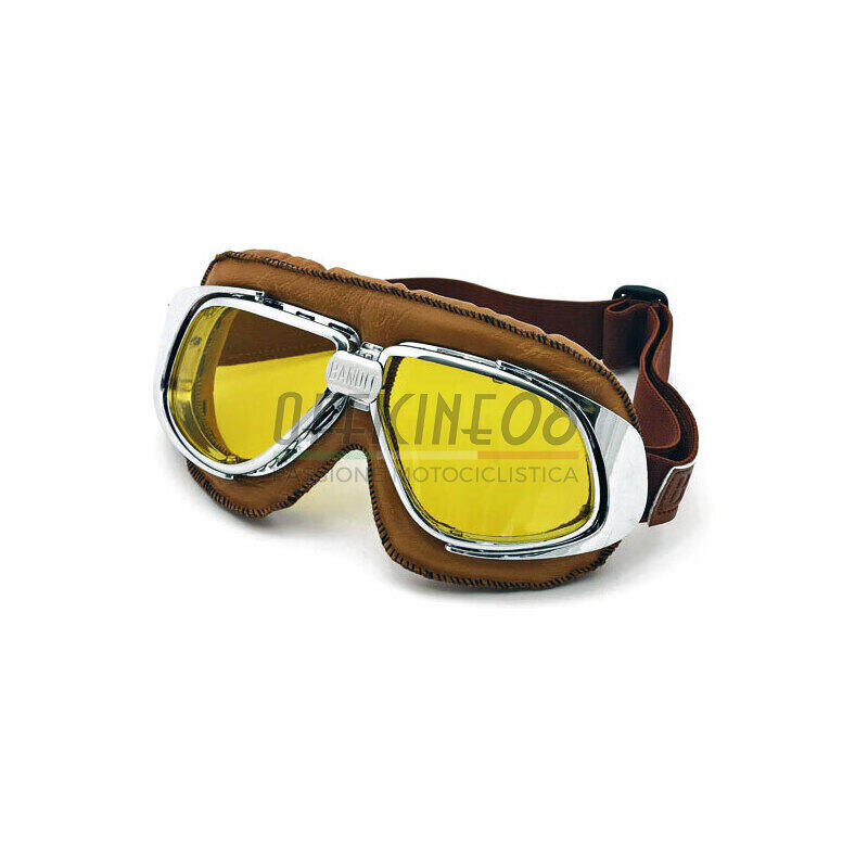 Maschera moto Bandit Classic marrone lenti giallo
