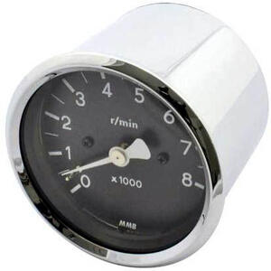 Electronic tachometer MMB Old Style 8K body chrome dial black - Pictures 2