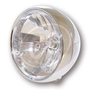 Halogen headlight 6.5'' Classic chrome lens clear - Pictures 3