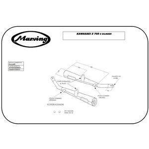 Finale di scarico per Kawasaki Z 750 B Twin Marving Marvi coppia - Foto 2
