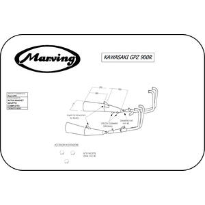 Finale di scarico per Kawasaki GPZ 900 R Marving Master nero coppia - Foto 5