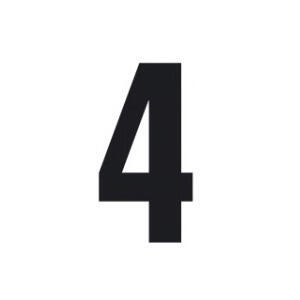 Set n.3 numeri adesivi grandi 4 nero