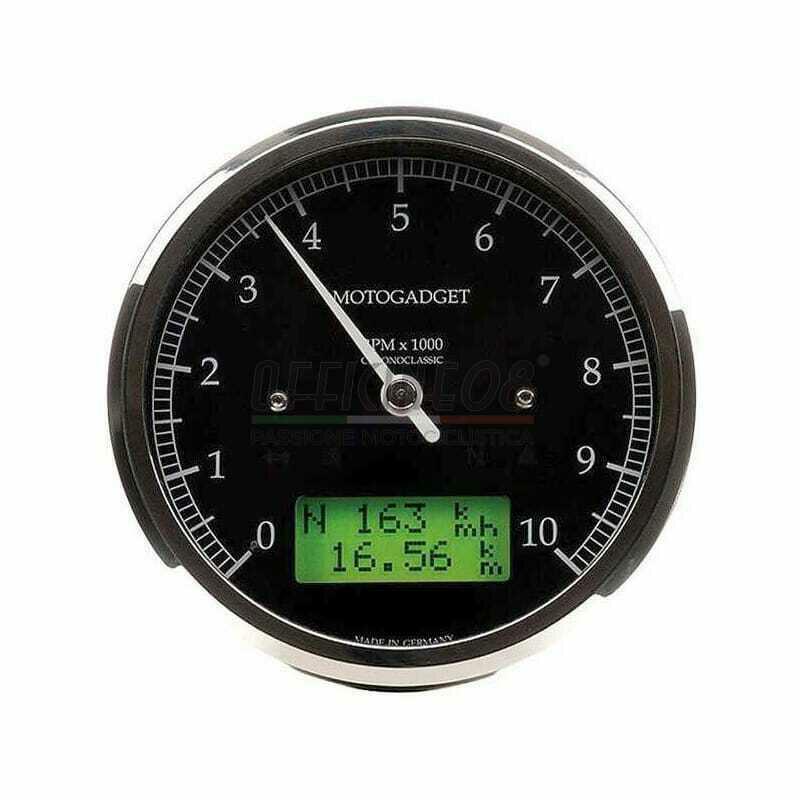 Strumento elettronico multifunzione Motogadget ChronoClassic Tacho 10K nero ghiera lucida