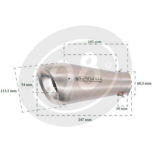 Exhaust muffler Spark 60's 60mm stainless - Pictures 2