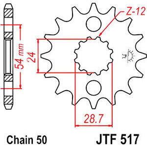 Transmission sprocket front JT Sprockets JTF517 silenced - Pictures 2