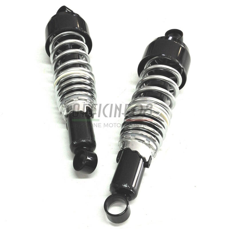 Twin rear dampers Emgo Old Style 325mm body black spring chrome