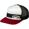 Cappellino 100% Cornerstone Trucker bianco/rosso/nero