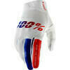 Guanti moto 100% Ridefit bianco/blu/rosso - Foto 1