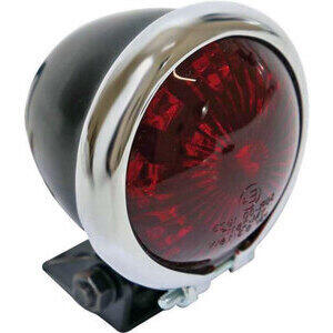 Led tail light Bates Style chrome/black - Pictures 2