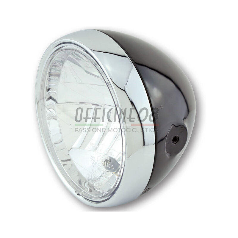 Halogen headlight 6.5'' Classic black rim chrome