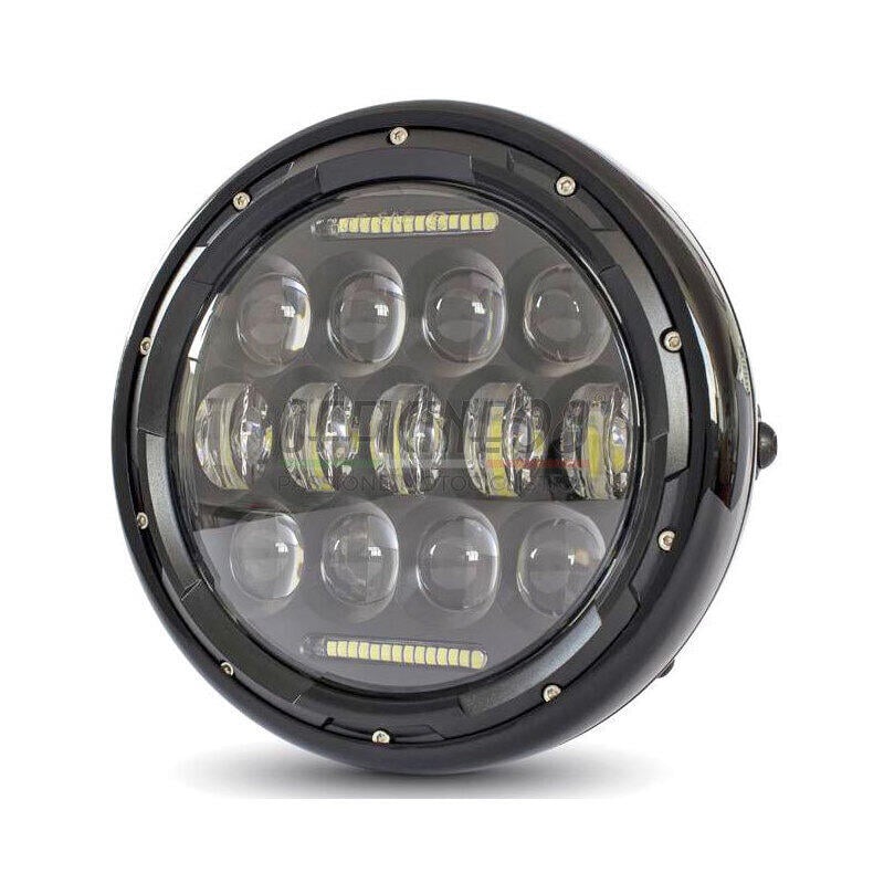 Full led headlight 7'' Multi black polish