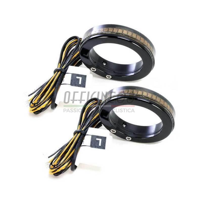 Led fork winkers 49mm black smoked pair