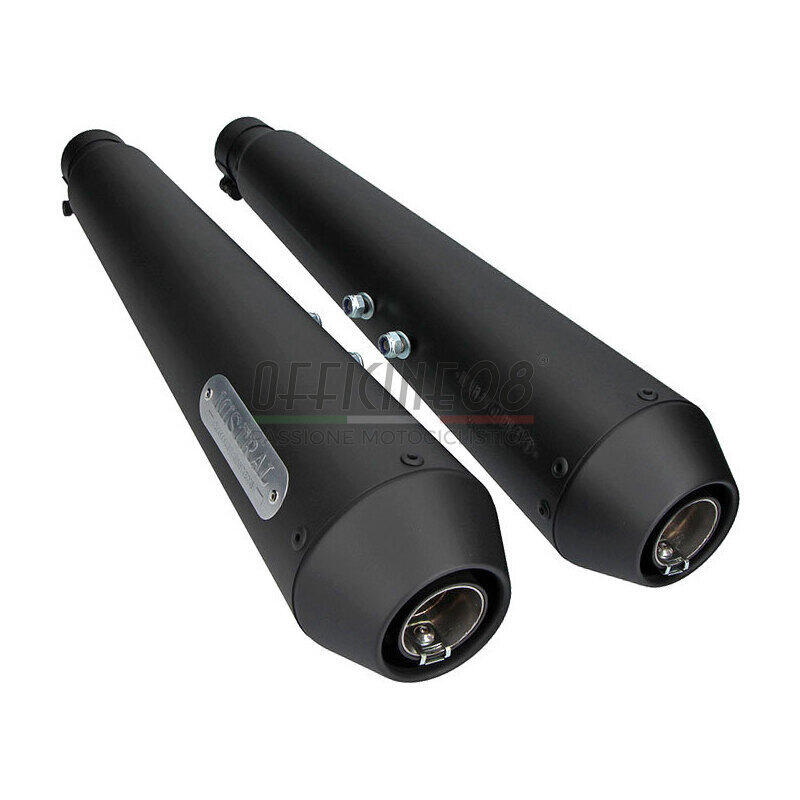 Exhaust muffler Moto Guzzi V 7 i.e. III Mistral conical short black pair