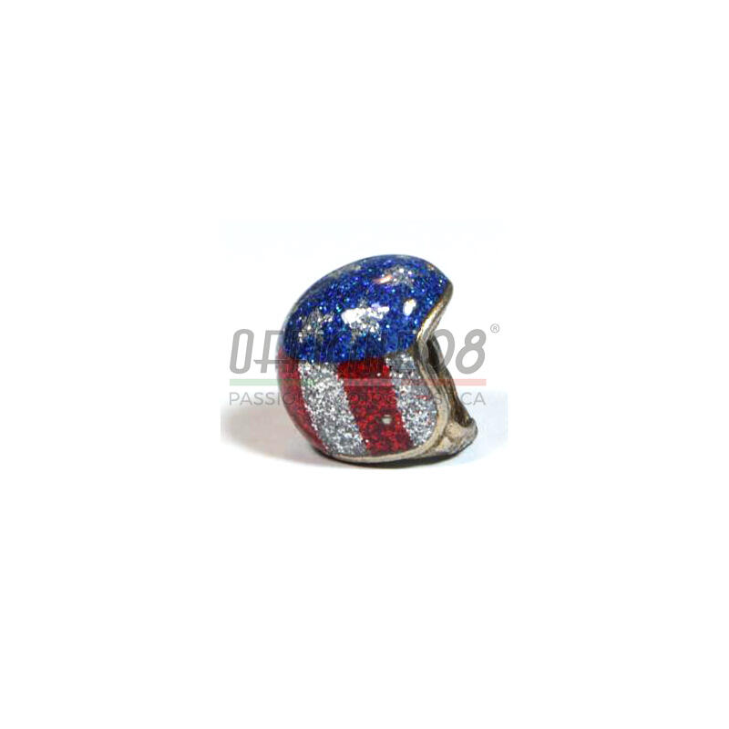 Ciondolo portachiavi casco Bandiera Americana metal flake