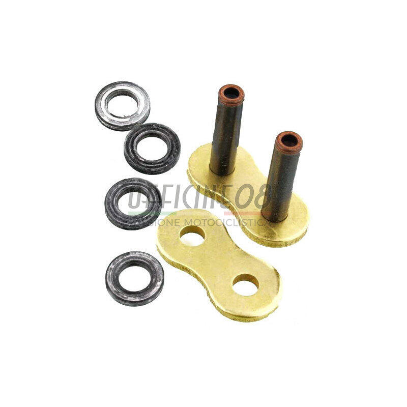 Chain link RK 530 ZXW rivet hollow gold/black