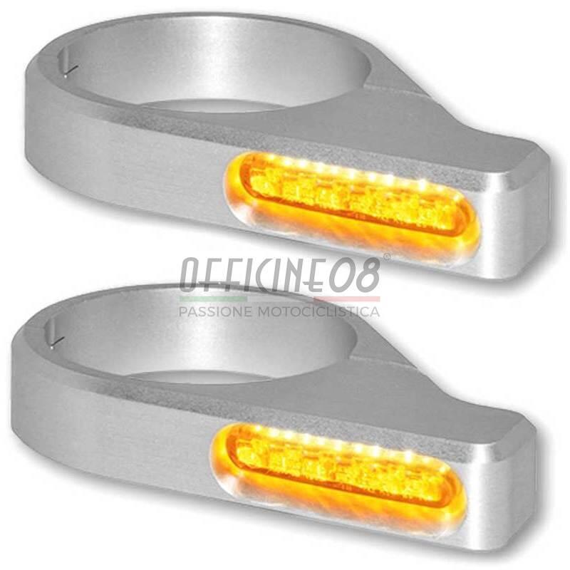 Led fork winkers 39-41mm Classic grey pair