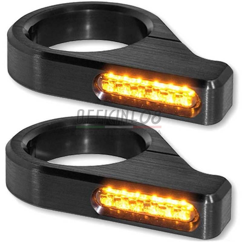 Led fork winkers 47-49mm Classic black pair