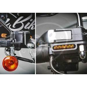Led winkers Harley-Davidson Softail -'14 front Heinz Bikes chrome smoked pair - Bilder 2
