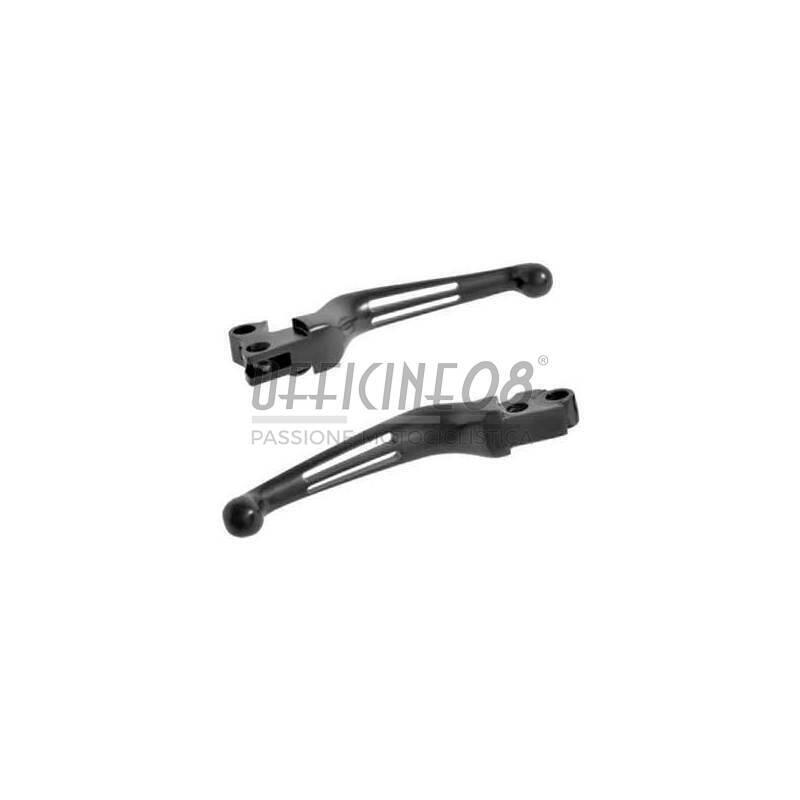 Set leve comando manubrio freno e frizione per Harley-Davidson Touring '09- Wide Blade alleggerite nero