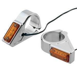 Led fork winkers 49mm chrome pair