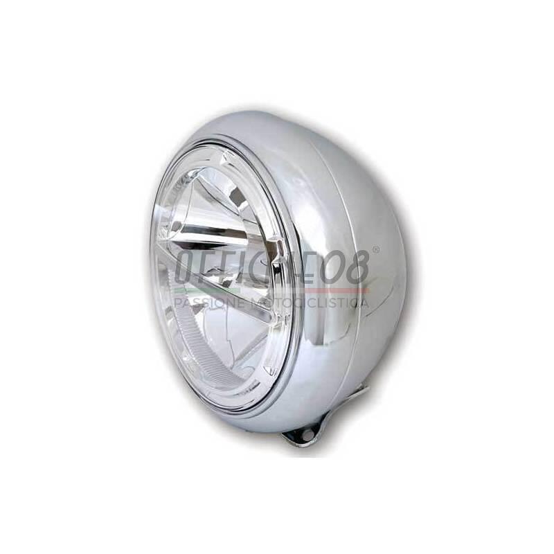 Faro anteriore 7'' Highsider Voyage H-D Style full led attacco basso cromo