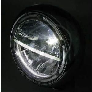 Full led headlight 7'' Highsider Voyage H-D Style low mounting chrome - Pictures 3