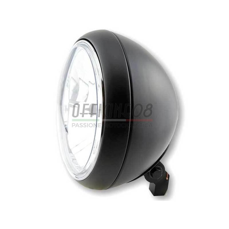 Halogen headlight 7'' Yuma2 black matt lens clear