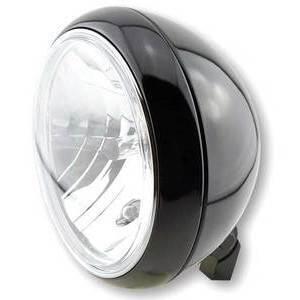 Halogen headlight 7'' Yuma2 black polish lens clear