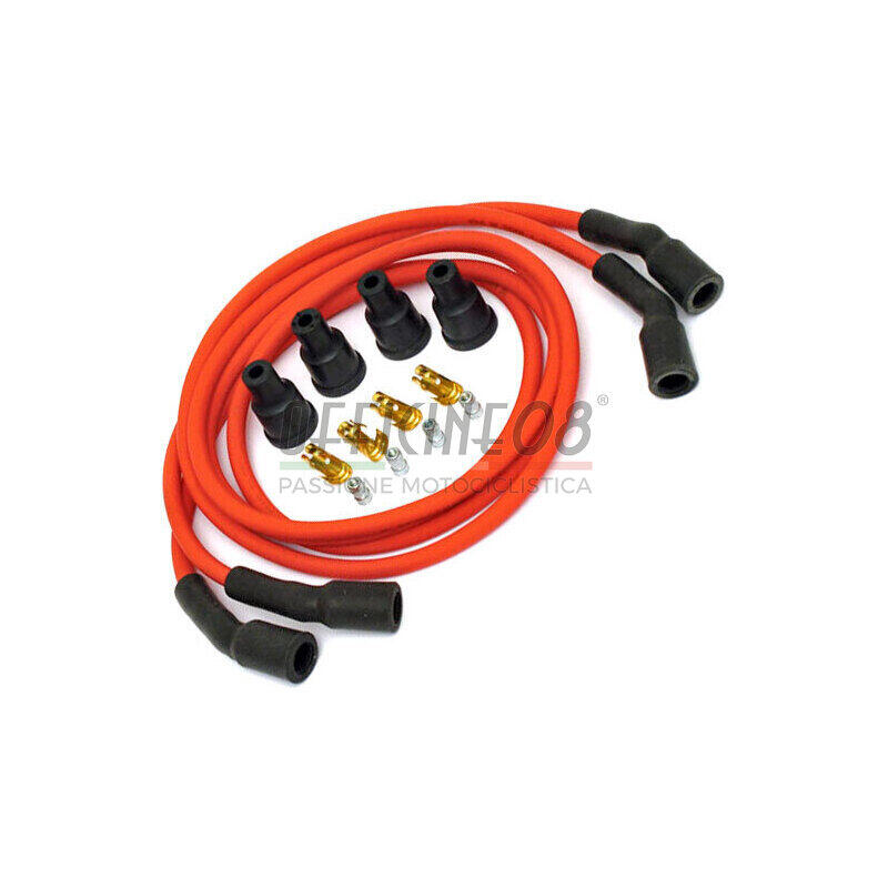 Ignition cable 7mm kit Dynatek red 2 cylinders