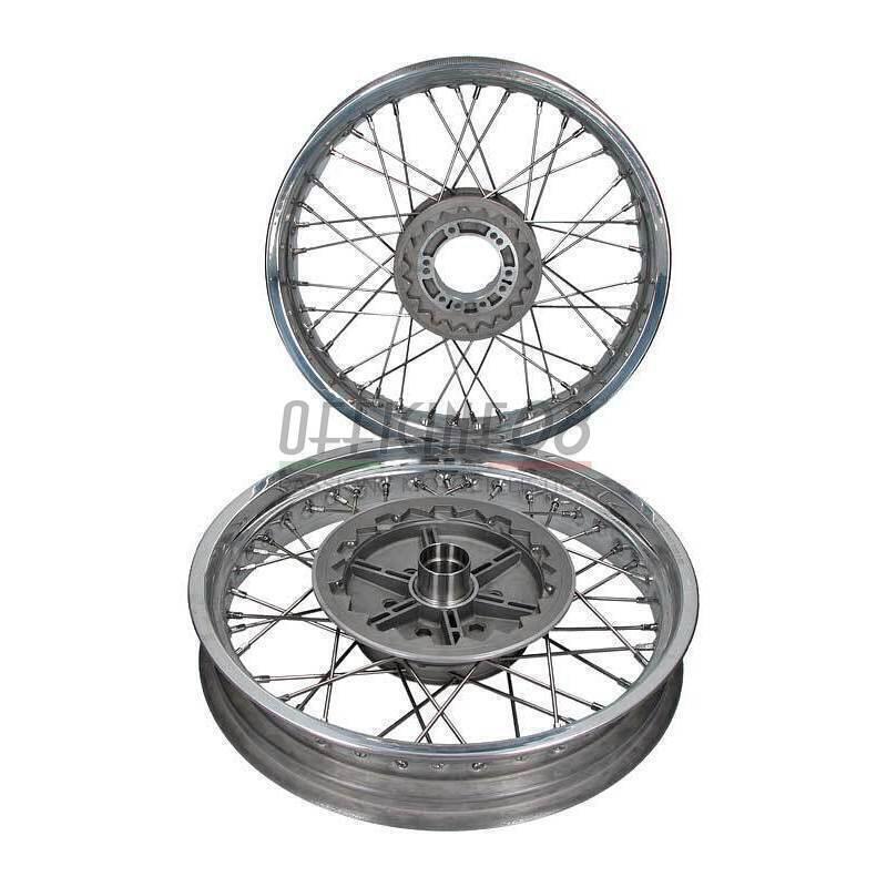 Kit ruote a raggi completo per Moto Guzzi Serie Grossa 18''x2.15 - 18''x2.50