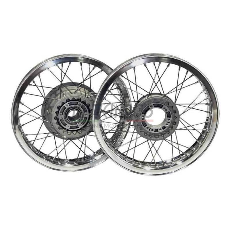 Complete spoke wheel kit Moto Guzzi Serie Grossa 18''x2.15 - 18''x2.50 reinforced