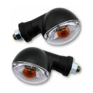 Halogen winkers Oval mini short black transparent pair